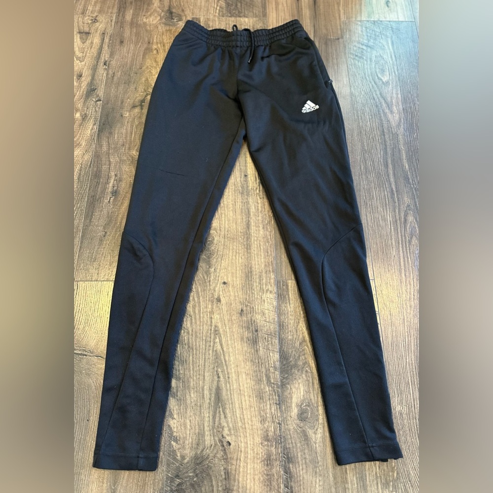 Adidas Climalite Black Workout Pants Women’s Extra Small Side Pockets/Zip Ankles